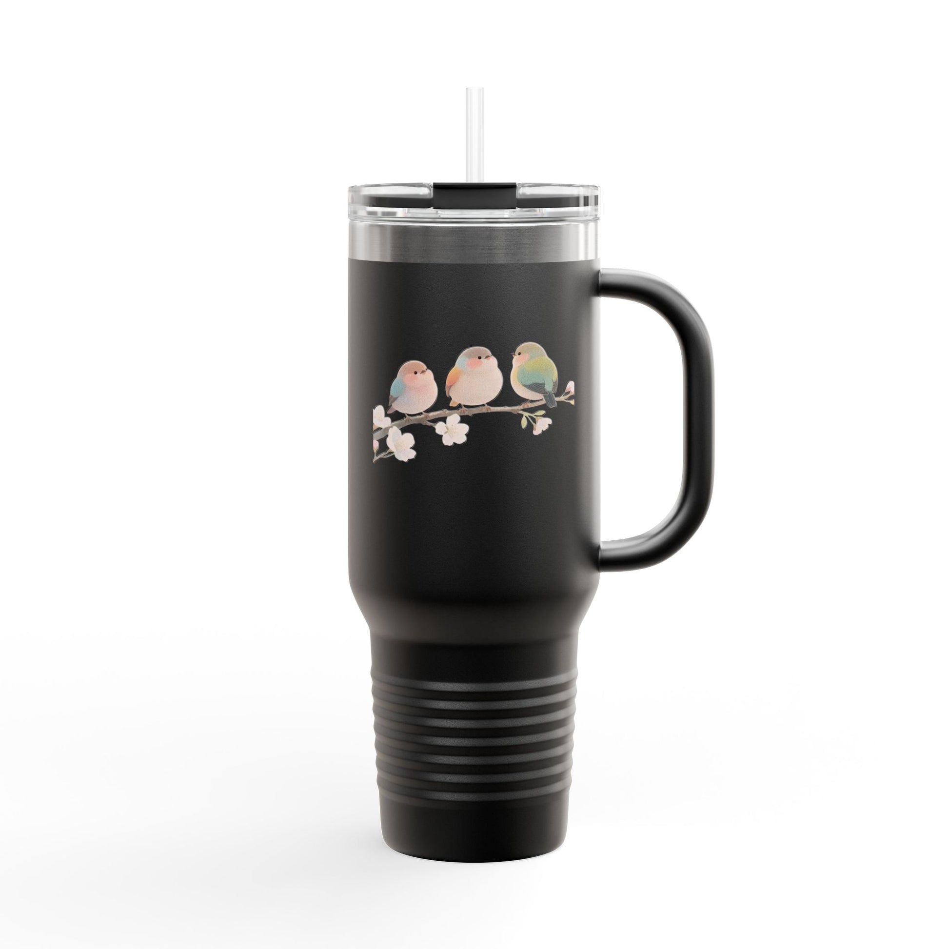 Charming Birds Insulated Travel Mug, 40oz - Perfect for Travel, Eco-Friendly Sips, Bird Lover Gift, Daily Hydration, Unique Coffee Tumbler